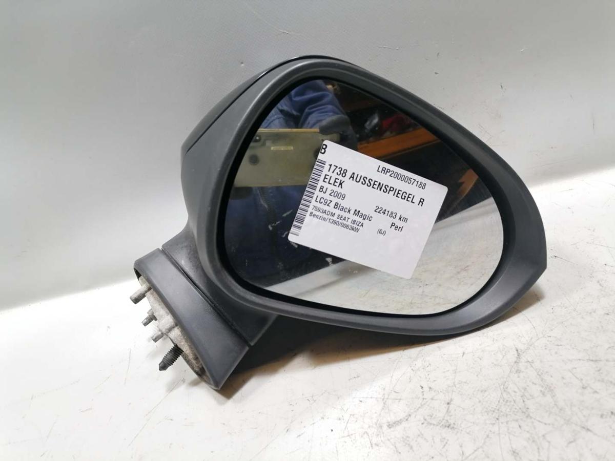 Seat Ibiza 6J original Au&szlig;enspiegel rechts elektrisch LC9Z Black Magic Perl BJ09